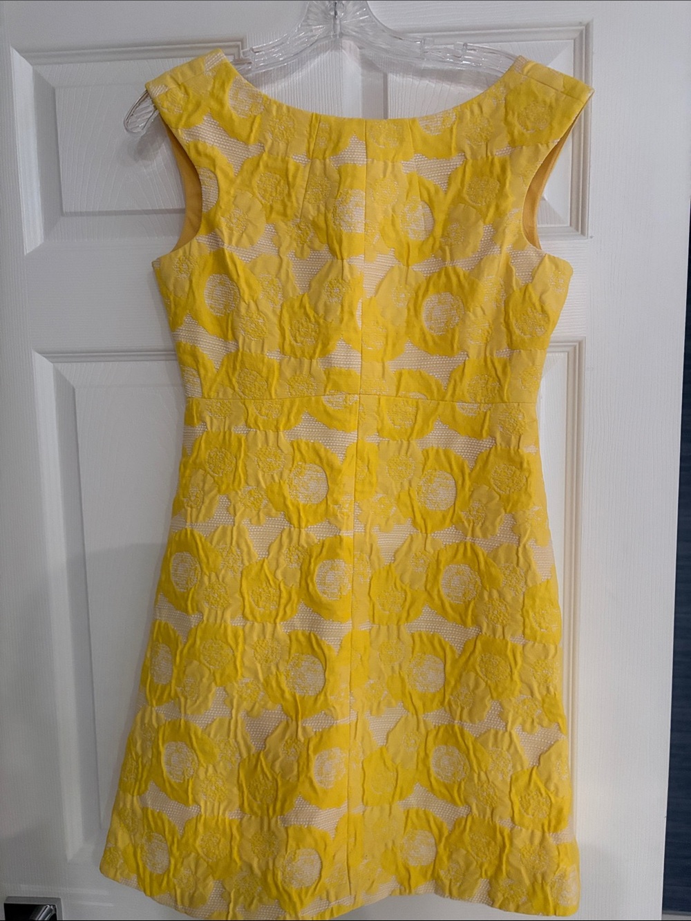 Tory Burch Yellow Floral Textured Mini Dress